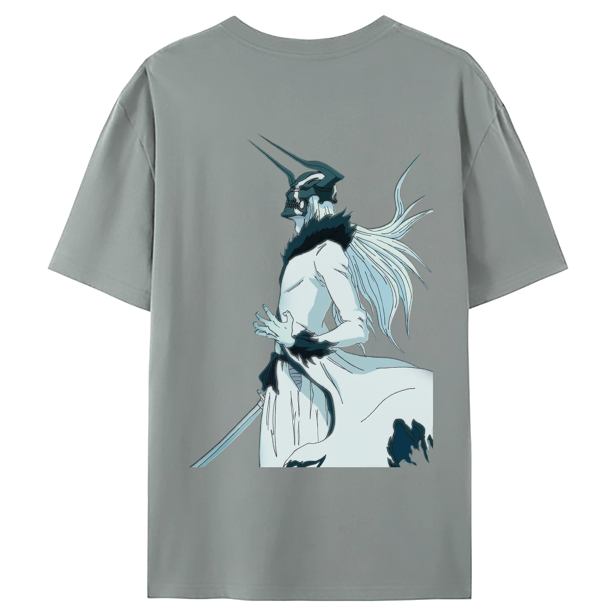 （画像用） ブリーチ 黒崎一護（くろさき いちご）BLEACH Kurosaki Ichigo 綿100％ メンズ半袖Tシャツ（バックプリント） 通気性